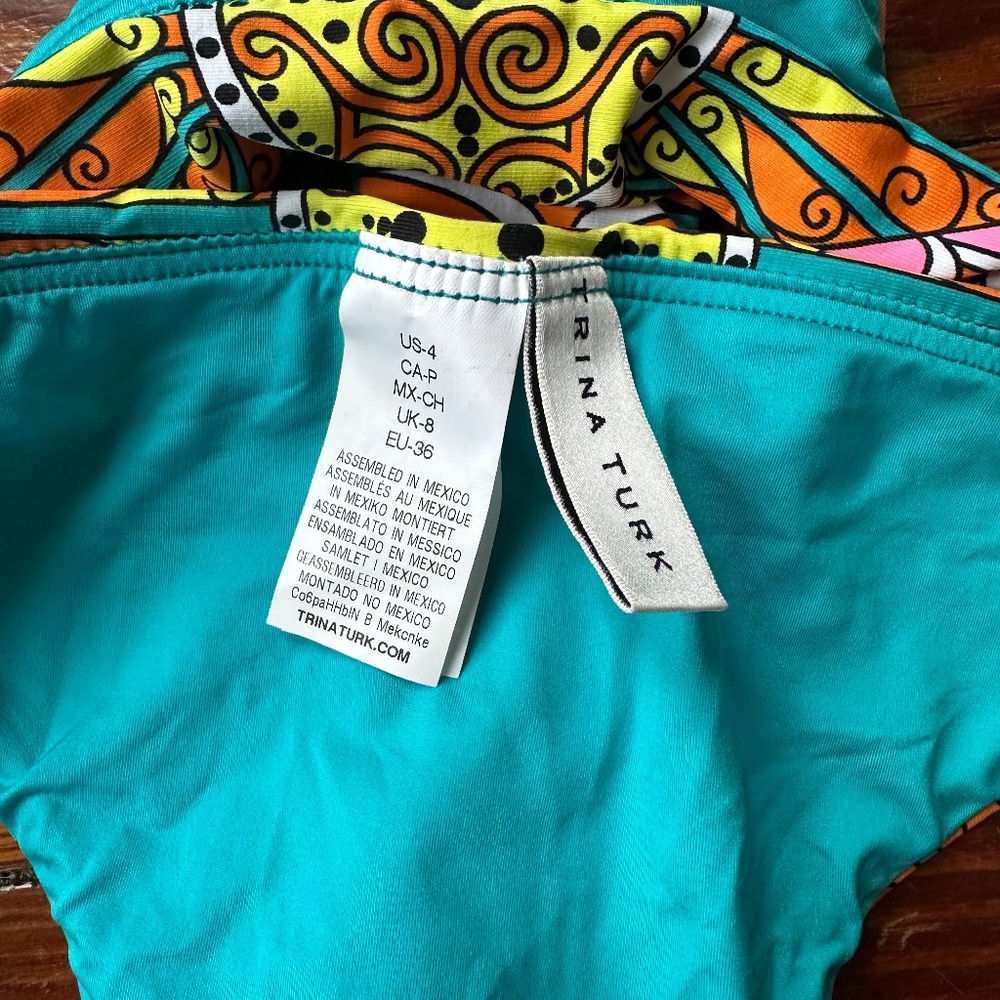 NWT Trina Turk gold hardware cheeky bikini bottom 4 - Picture 4 of 6